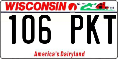WI license plate 106PKT