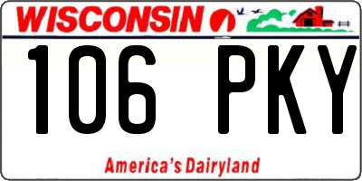 WI license plate 106PKY