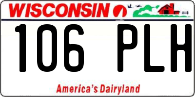 WI license plate 106PLH