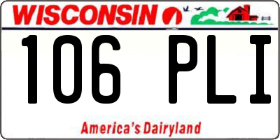 WI license plate 106PLI