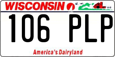 WI license plate 106PLP