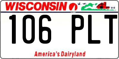 WI license plate 106PLT