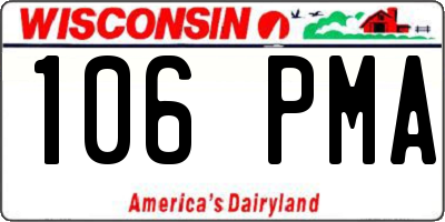 WI license plate 106PMA
