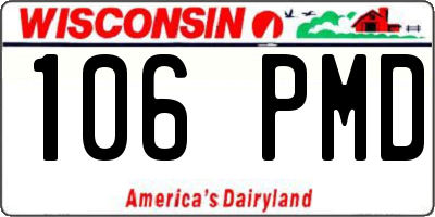 WI license plate 106PMD
