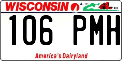 WI license plate 106PMH