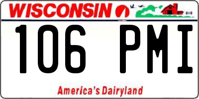 WI license plate 106PMI