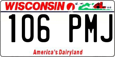 WI license plate 106PMJ