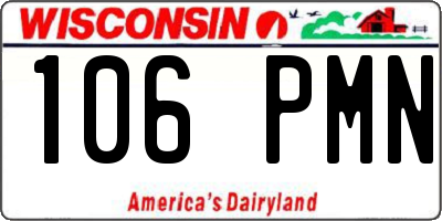 WI license plate 106PMN