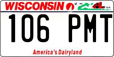 WI license plate 106PMT