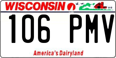 WI license plate 106PMV