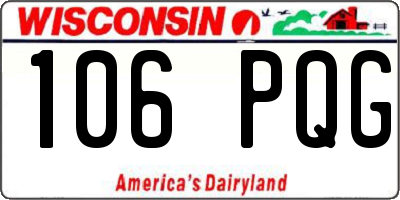 WI license plate 106PQG