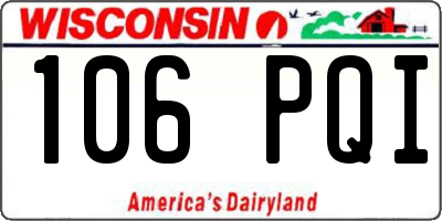 WI license plate 106PQI