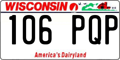 WI license plate 106PQP