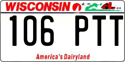 WI license plate 106PTT