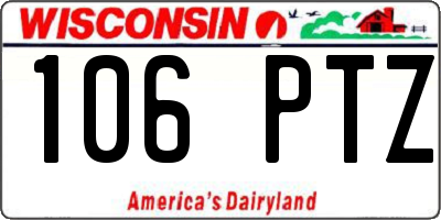 WI license plate 106PTZ