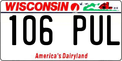 WI license plate 106PUL
