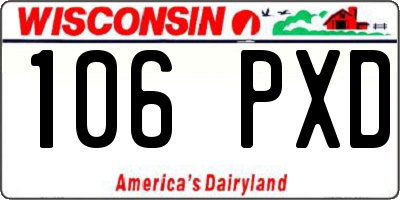 WI license plate 106PXD