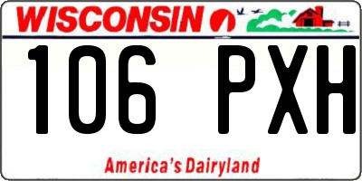 WI license plate 106PXH