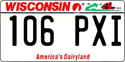 WI license plate 106PXI