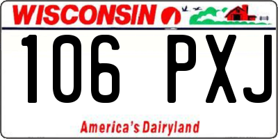 WI license plate 106PXJ