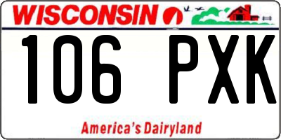 WI license plate 106PXK