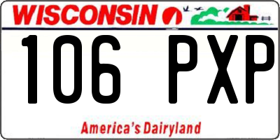 WI license plate 106PXP