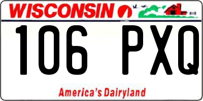 WI license plate 106PXQ