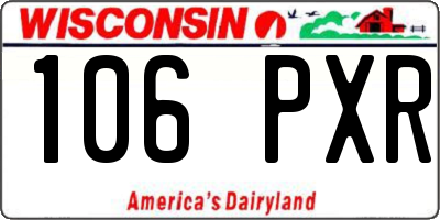 WI license plate 106PXR