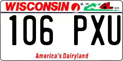 WI license plate 106PXU