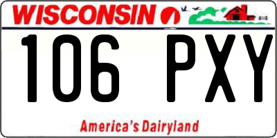 WI license plate 106PXY