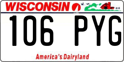 WI license plate 106PYG