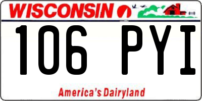 WI license plate 106PYI