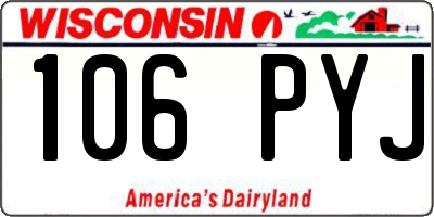 WI license plate 106PYJ