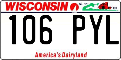 WI license plate 106PYL