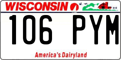 WI license plate 106PYM
