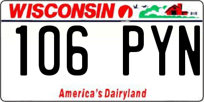 WI license plate 106PYN