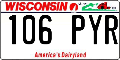 WI license plate 106PYR