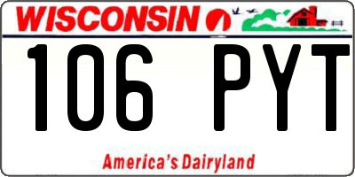 WI license plate 106PYT