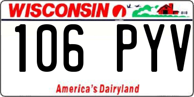 WI license plate 106PYV