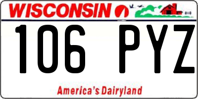 WI license plate 106PYZ