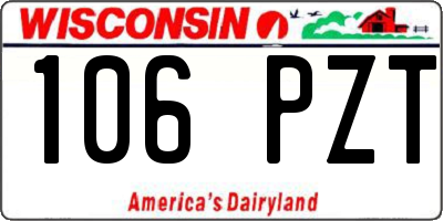 WI license plate 106PZT