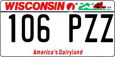 WI license plate 106PZZ