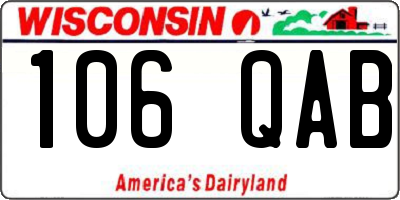 WI license plate 106QAB