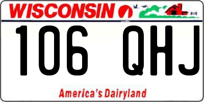 WI license plate 106QHJ