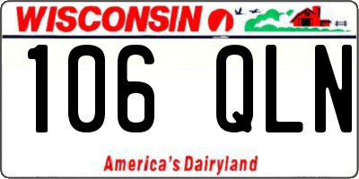 WI license plate 106QLN