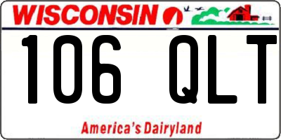 WI license plate 106QLT