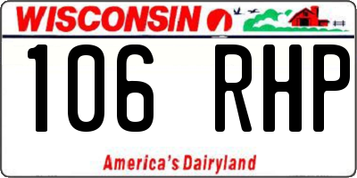 WI license plate 106RHP