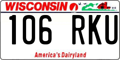 WI license plate 106RKU