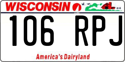 WI license plate 106RPJ