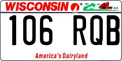 WI license plate 106RQB